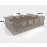 COVERTOP table+8 chairs 325x205xh.90cm drapp